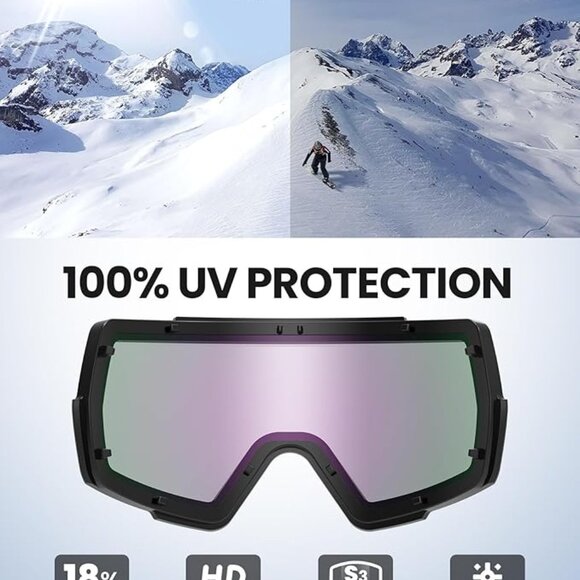 OTG Snow Goggles with UV400 Protection - Picture 4 of 7